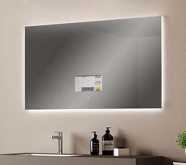 Mémo chaleureux dans un miroir ovale rétroéclairé