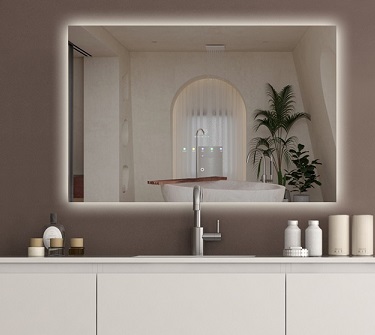 Miroir de salle de bain intelligent rétroéclairé personnalisé