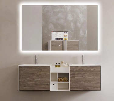 Logiciel de miroir intelligent Fitbathmirror ----- miroir tactile intelligent rond rétroéclairé pour salle de bain