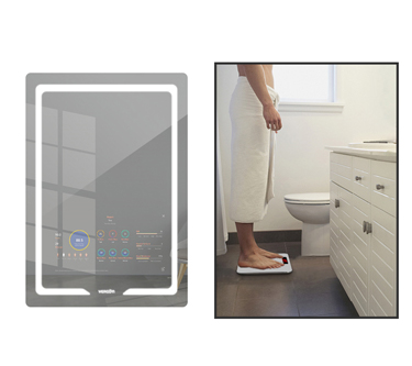 Balance de graisse corporelle dans un miroir de salle de bain intelligent Wi-Fi