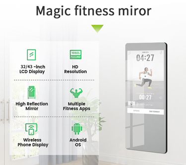 Miroir de fitness intelligent avec caméra et balance de graisse corporelle