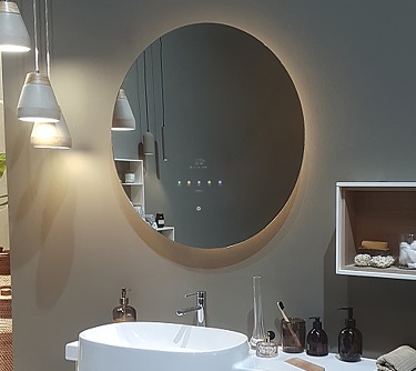 Miroir intelligent avec Alexa avec interface utilisateur personnalisée